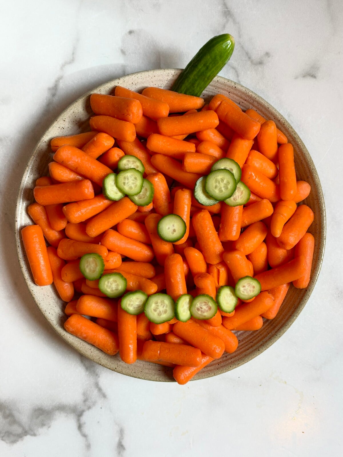 Vertical Image of Pumpkin Veggie Tray