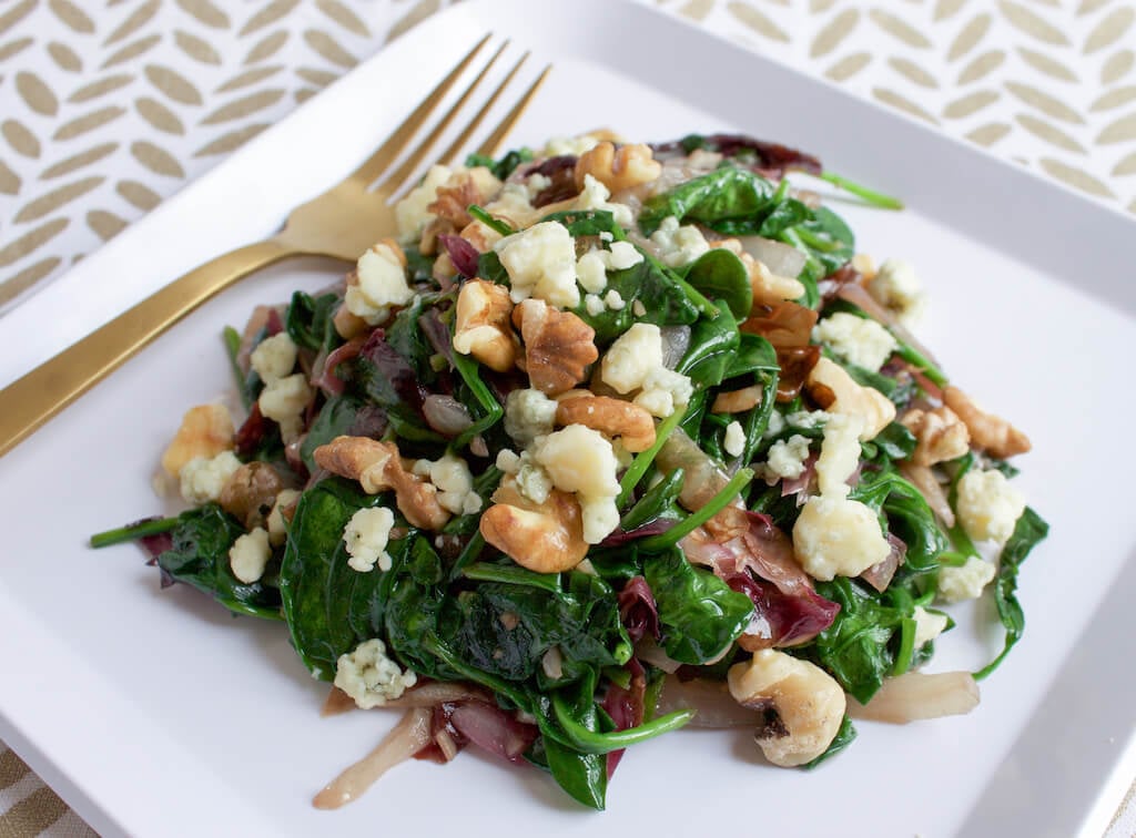 Warm Tuscan Spinach Salad