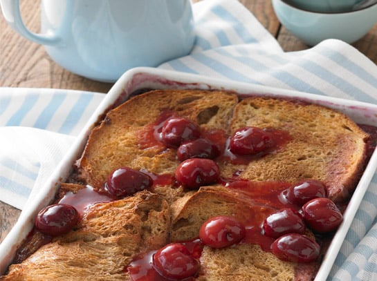 Baked French Toast with Cherry Topping
