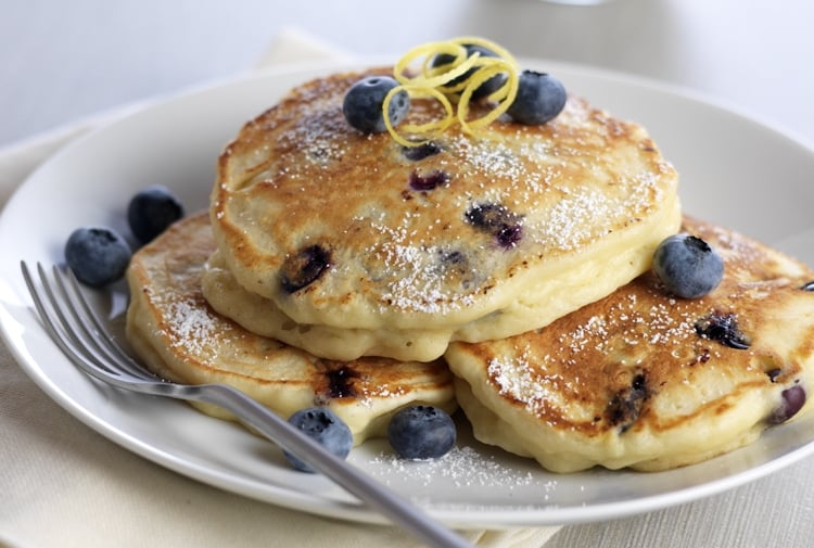 Lemon Ricotta Blueberry Pancakes