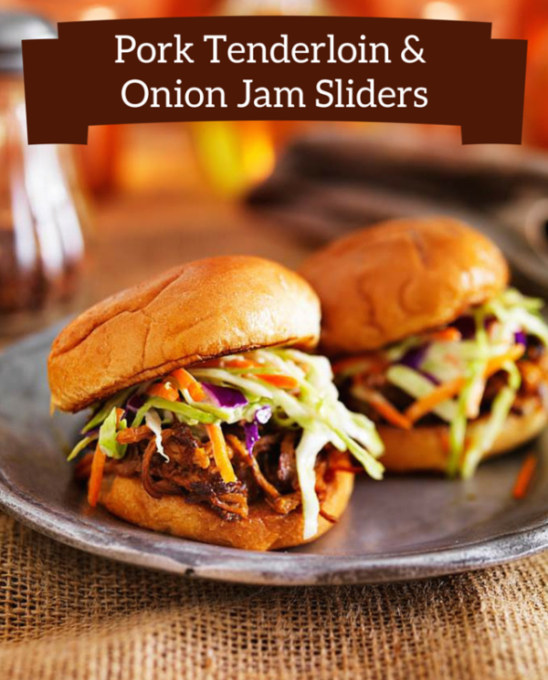 Pork Tenderloin & Onion Jam Sliders Pork Tenderloin & Onion Jam Sliders | Easy to make & kid-friendly. The onion & apricot jam is what makes these sliders so special!