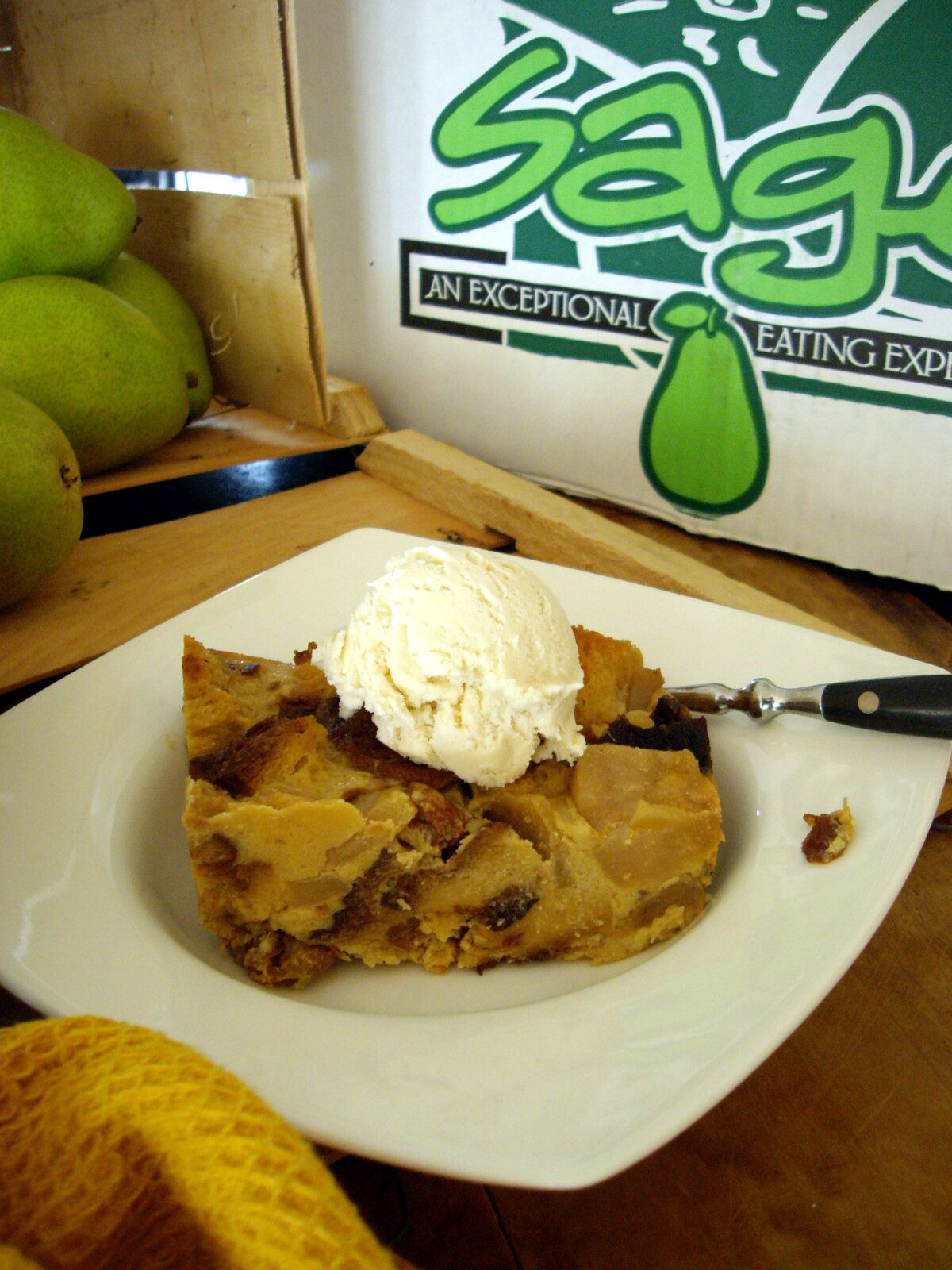 Pear Caramelized Bread Pudding
