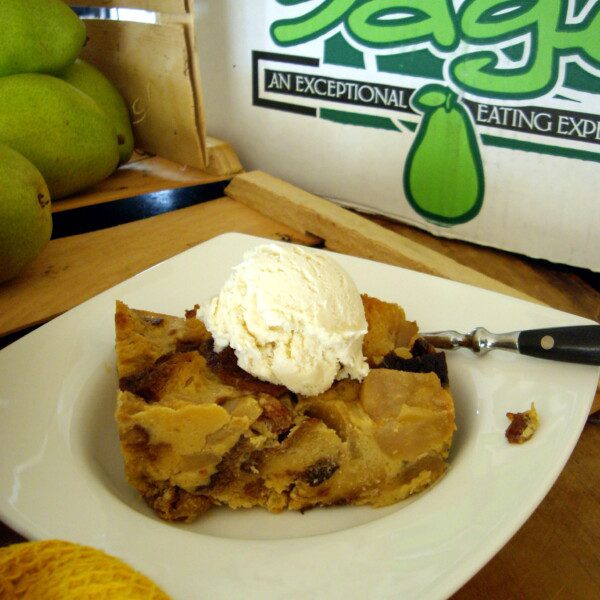 Pear Caramelized Bread Pudding