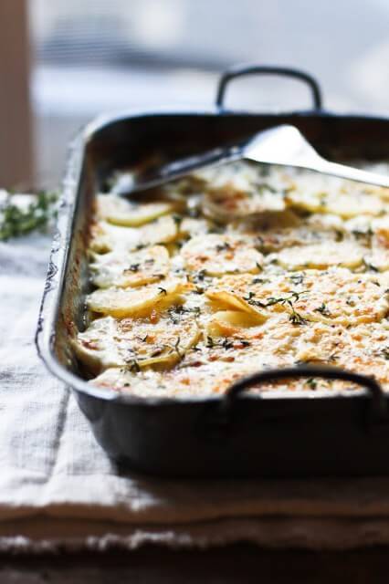 Parsnip Gratin with Gruyere and Thyme