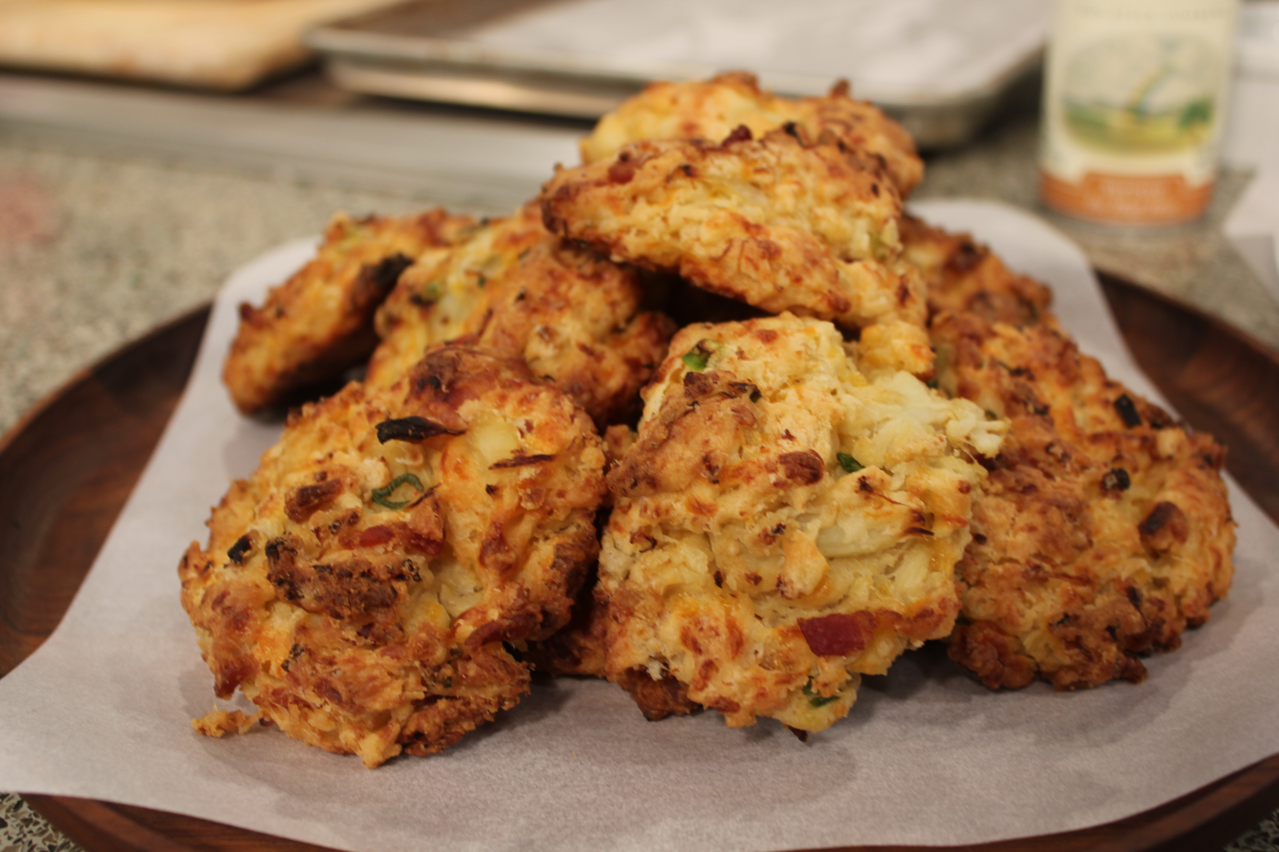 Cauliflower Drop Biscuits with Cheddar, Bacon and Green Onion from Josie’s Organics