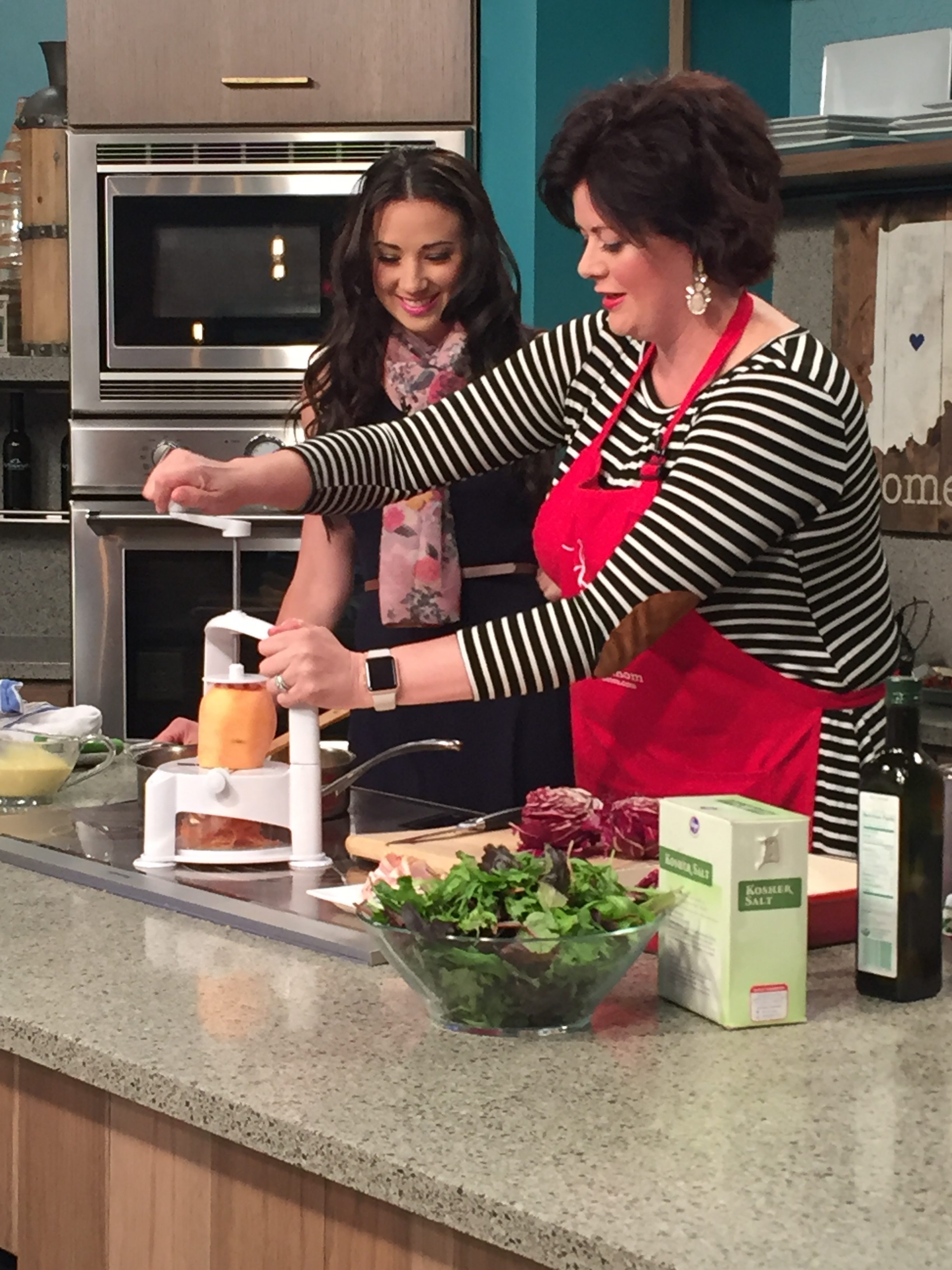 The Produce Mom celebrates National Salad Month - Demonstrating a spiralizer