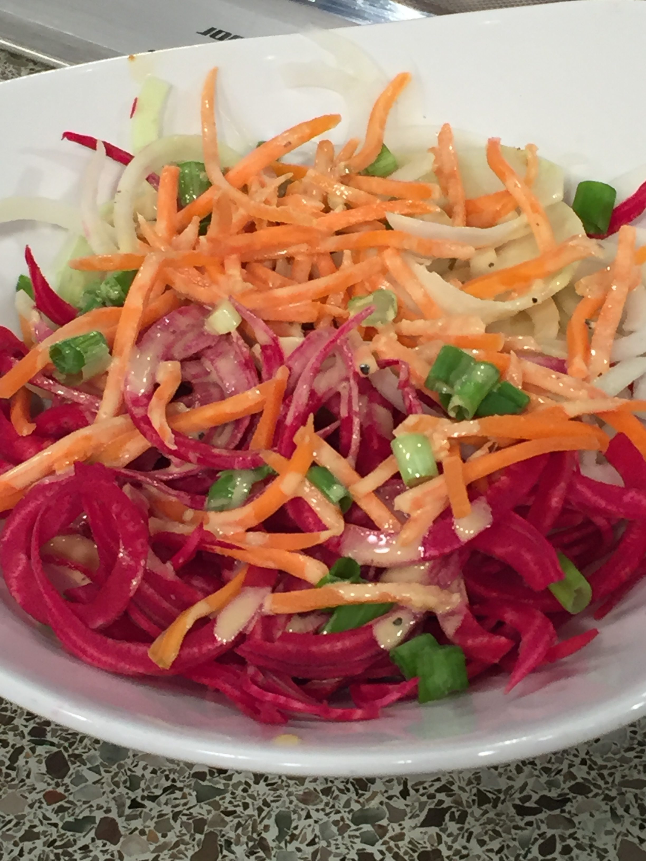 The Produce Mom celebrates National Salad Month - Spiralized veggie salad