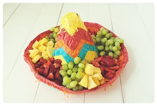 Sombrero hat filled with fruit