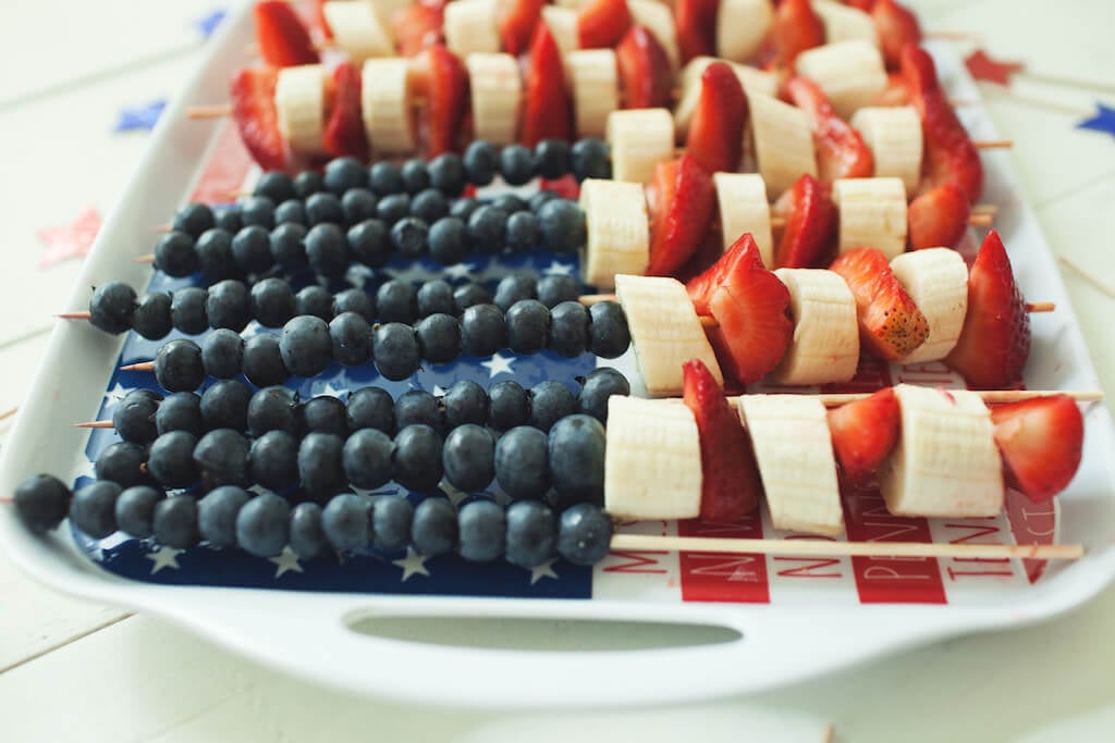 American Flag Fruit Tray | Patriotic Fruit Skewers