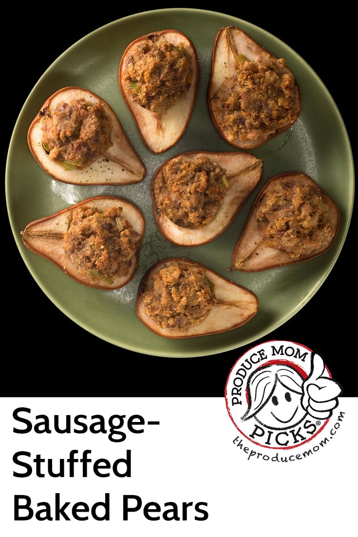 Sausage-Stuffed Baked Pears from Chowhound