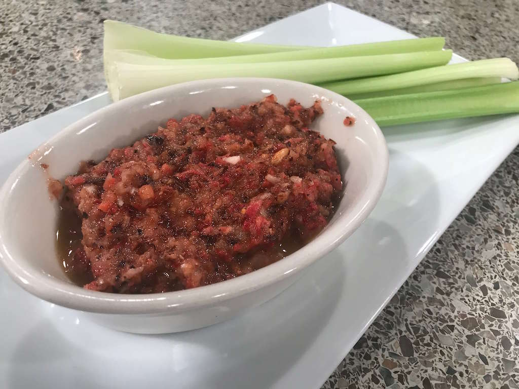 Tailgating Recipes: Roasted Radish Hummus with Celery Sticks