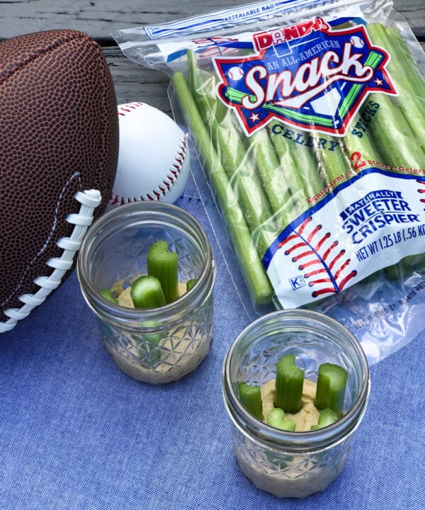 Celery Sticks and Hummus Jars Celery Sticks and Hummus Jars