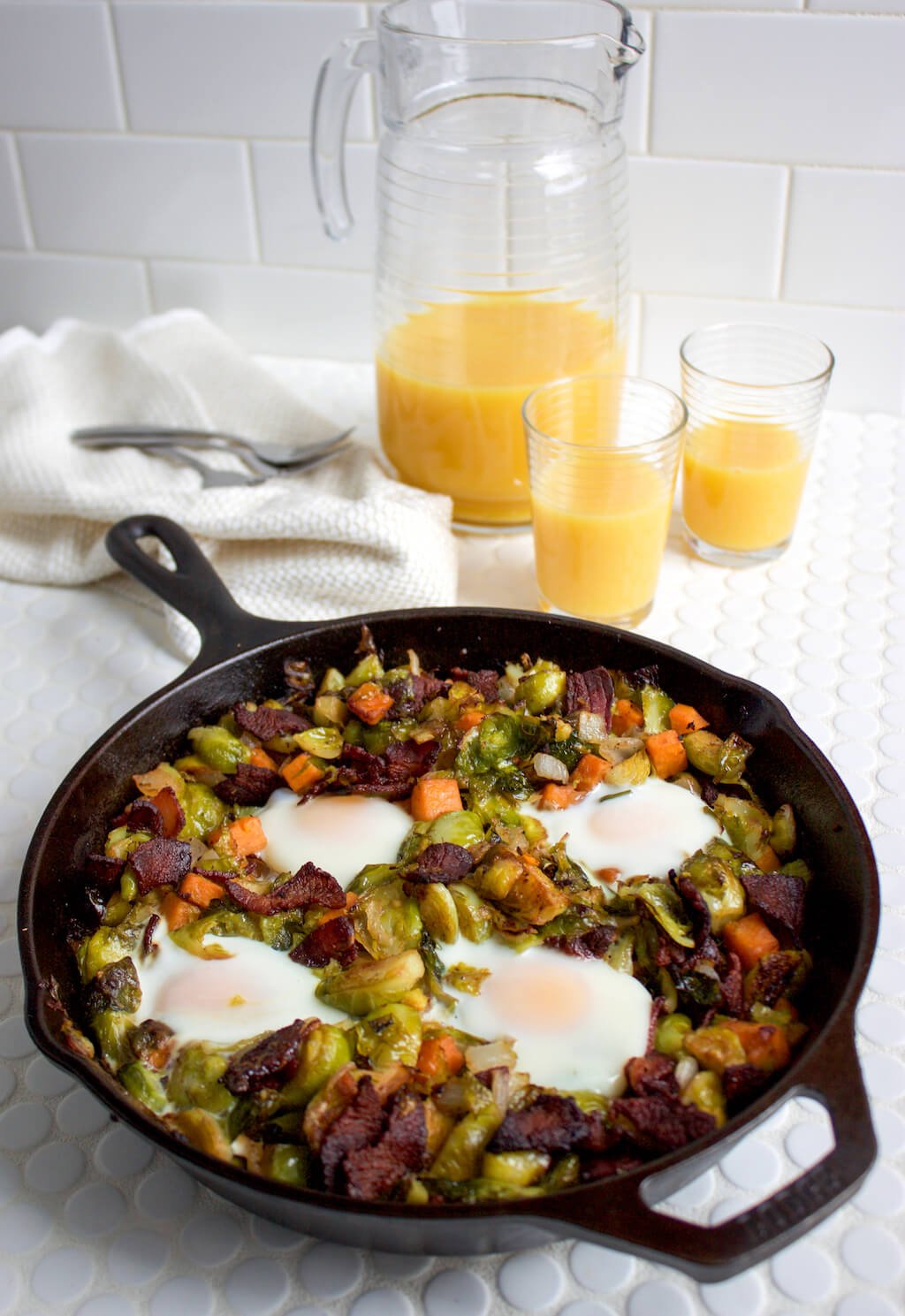 Brussels Sprouts and Sweet Potato Hash