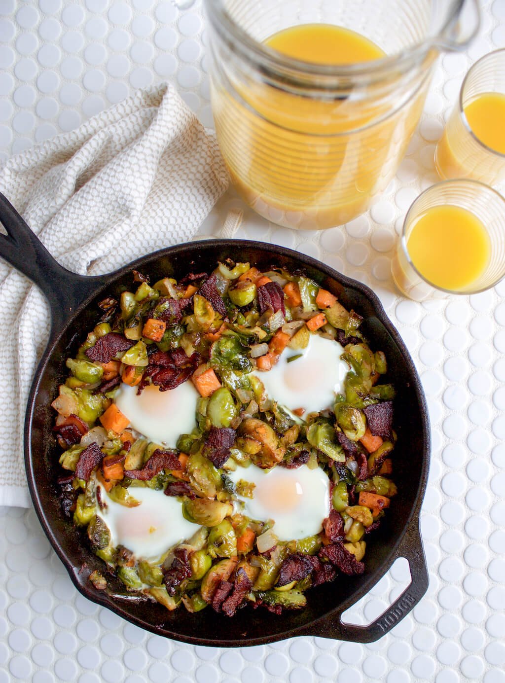 Brussels Sprouts and Sweet Potato Hash