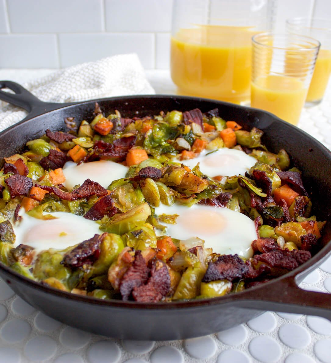 Brussels Sprouts and Sweet Potato Hash