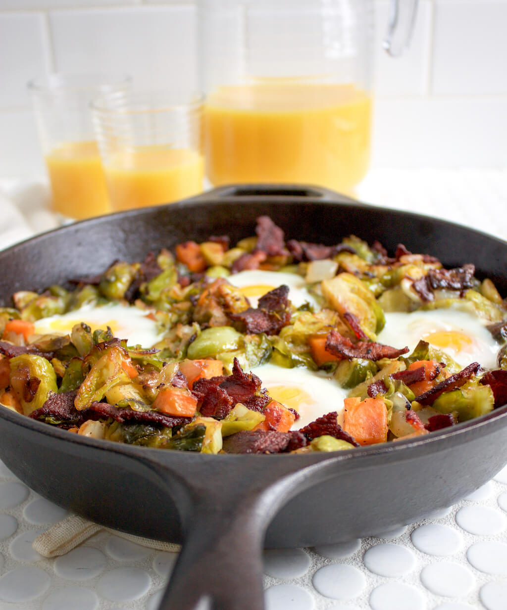 Brussels Sprouts and Sweet Potato Hash