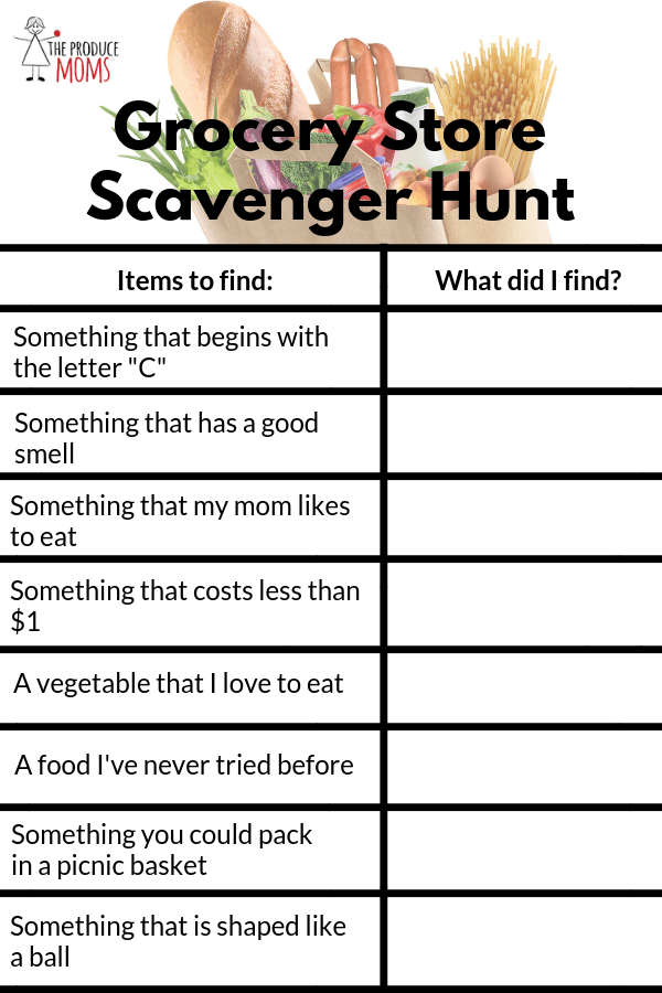 Grocery Store Scavenger Hunt