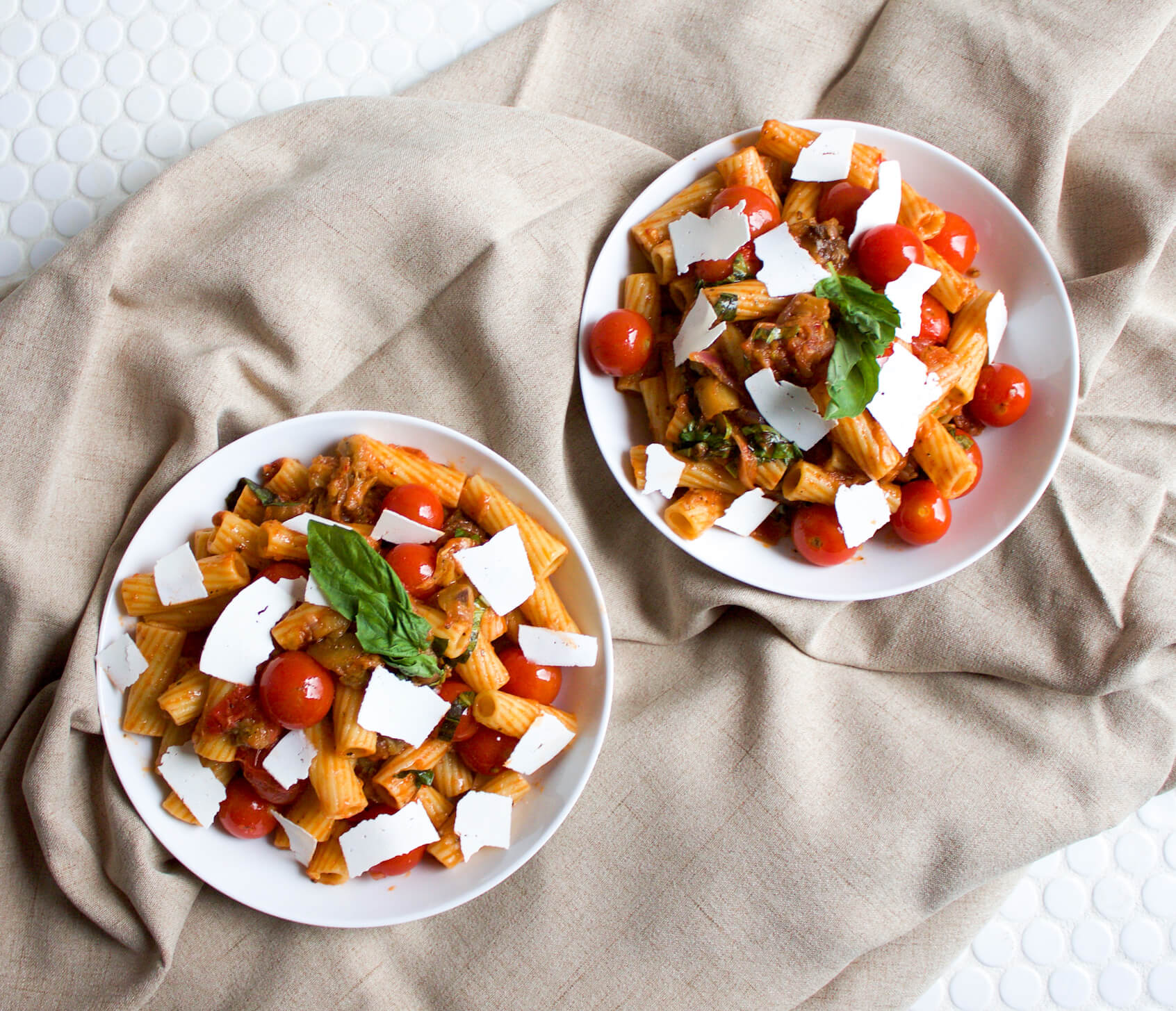 Pasta Alla Norma - Pasta with Eggplant and Tomatoes