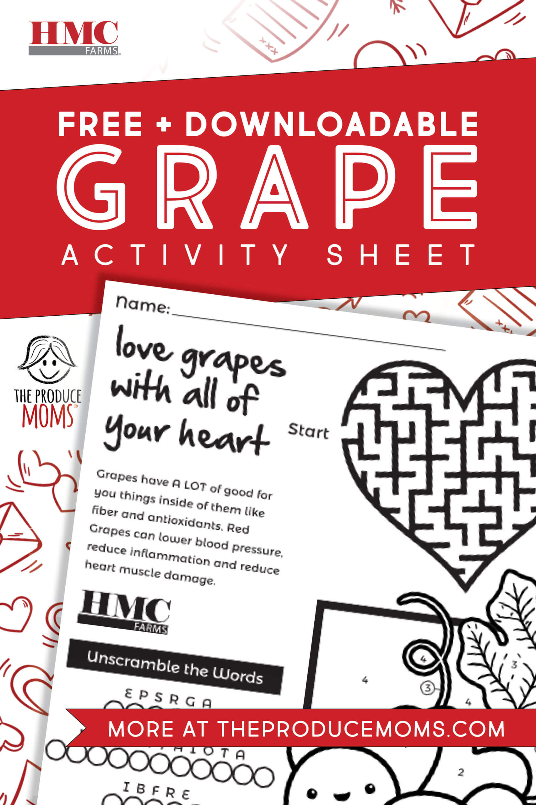 Love Grapes with All Your Heart: Activity Sheet