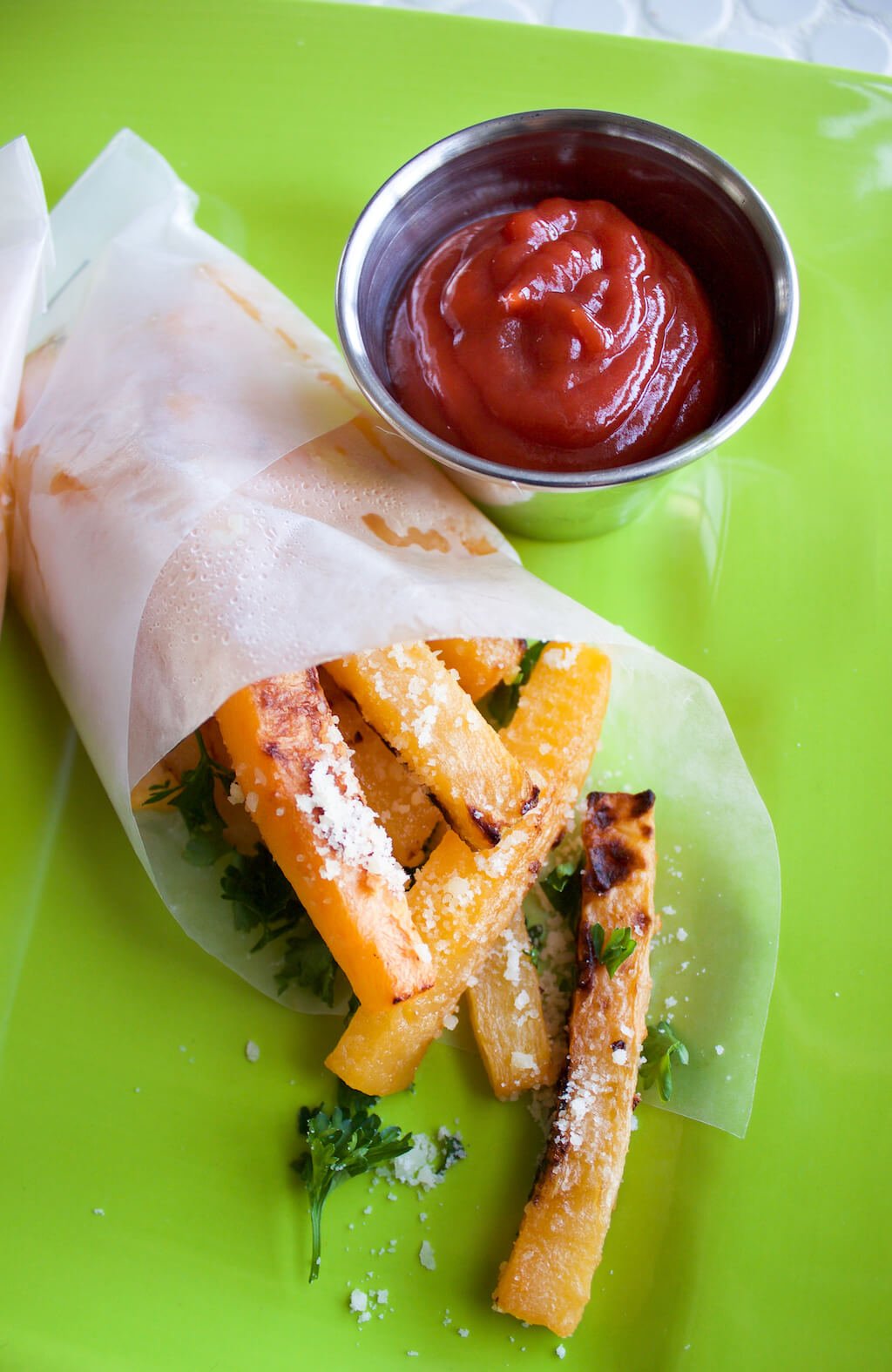 Oven-Baked Garlic and Parmesan Rutabaga Fries