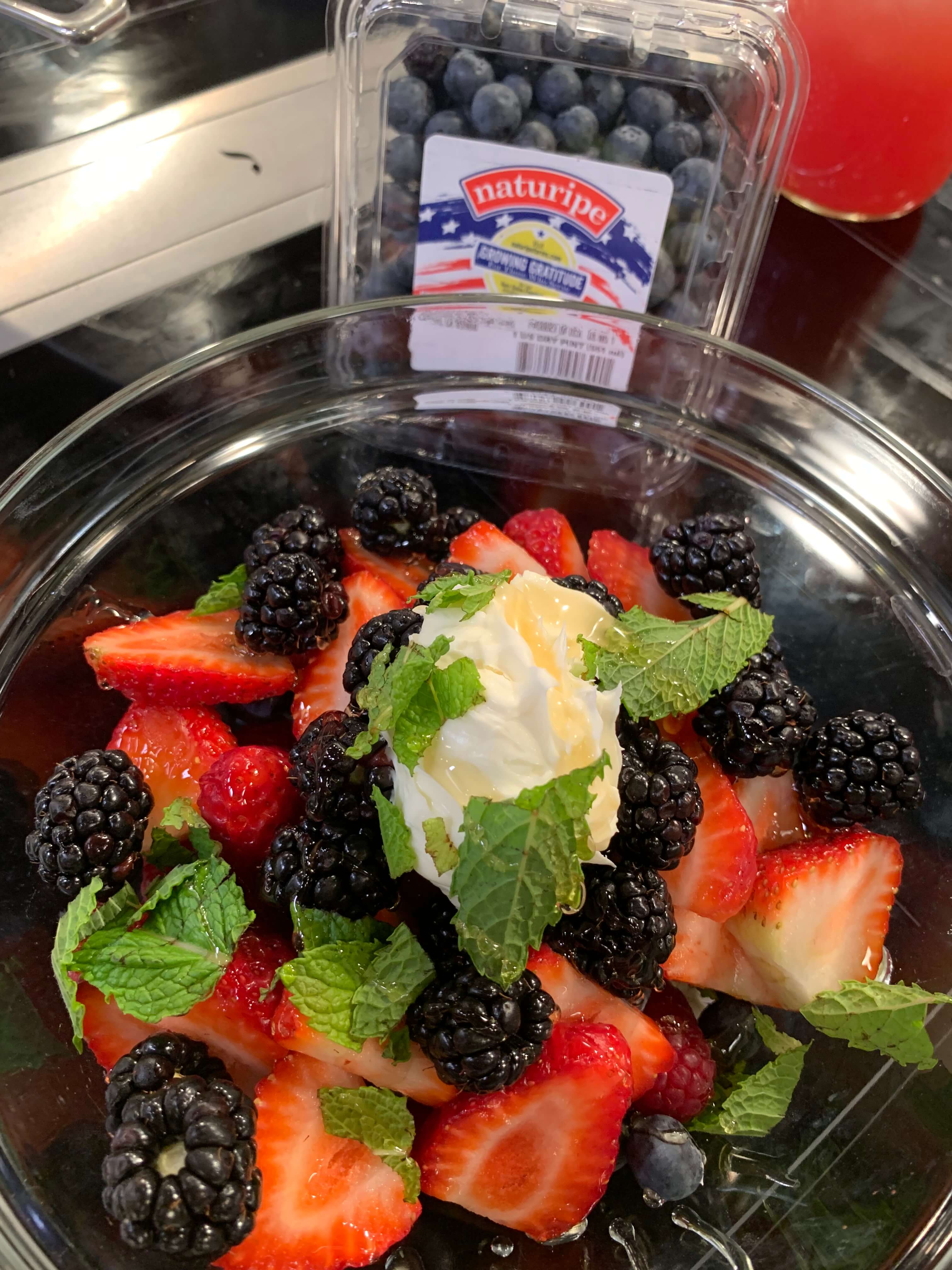 Honey Berry Salad Vanilla Mascarpone & Mint