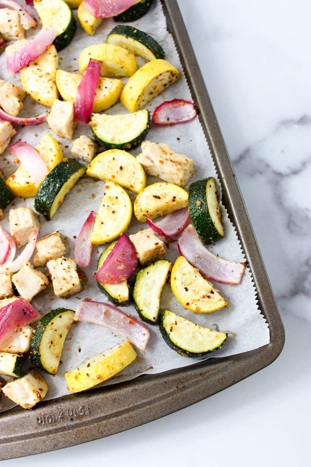 Lemon Pepper Chicken & Summer Squash Sheet Pan