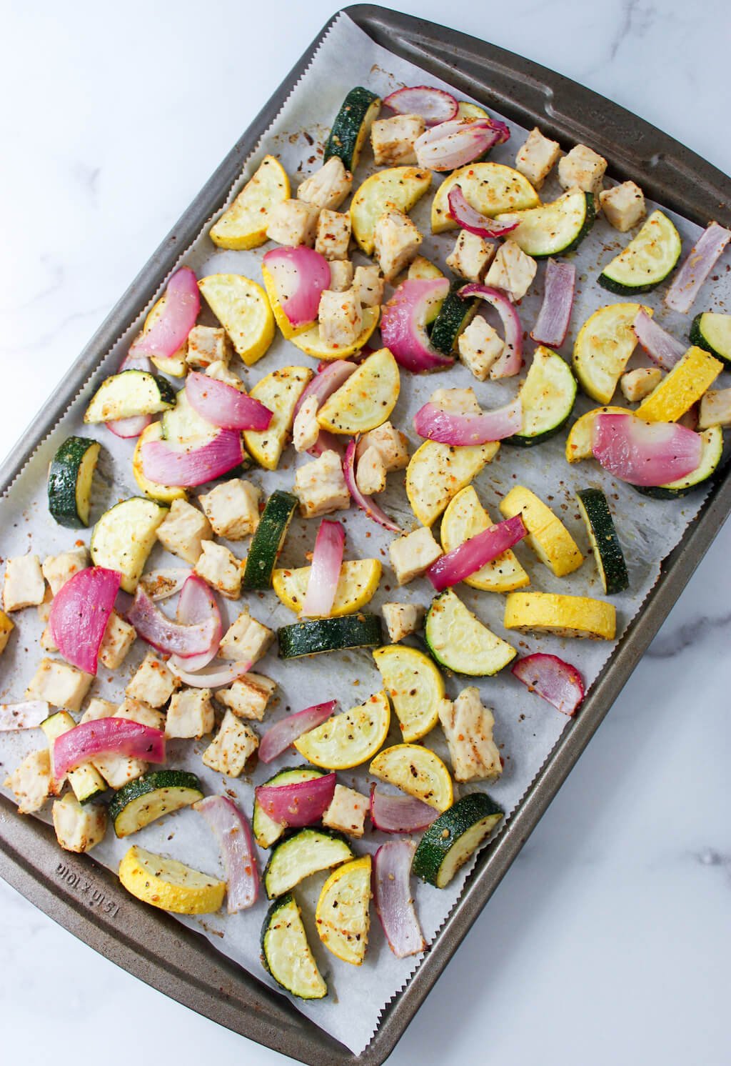 Lemon Pepper Chicken & Summer Squash Sheet Pan