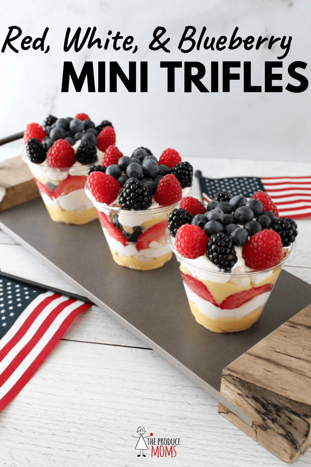 Red, White, and Blueberry Mini Trifles | Patriotic July 4th Dessert