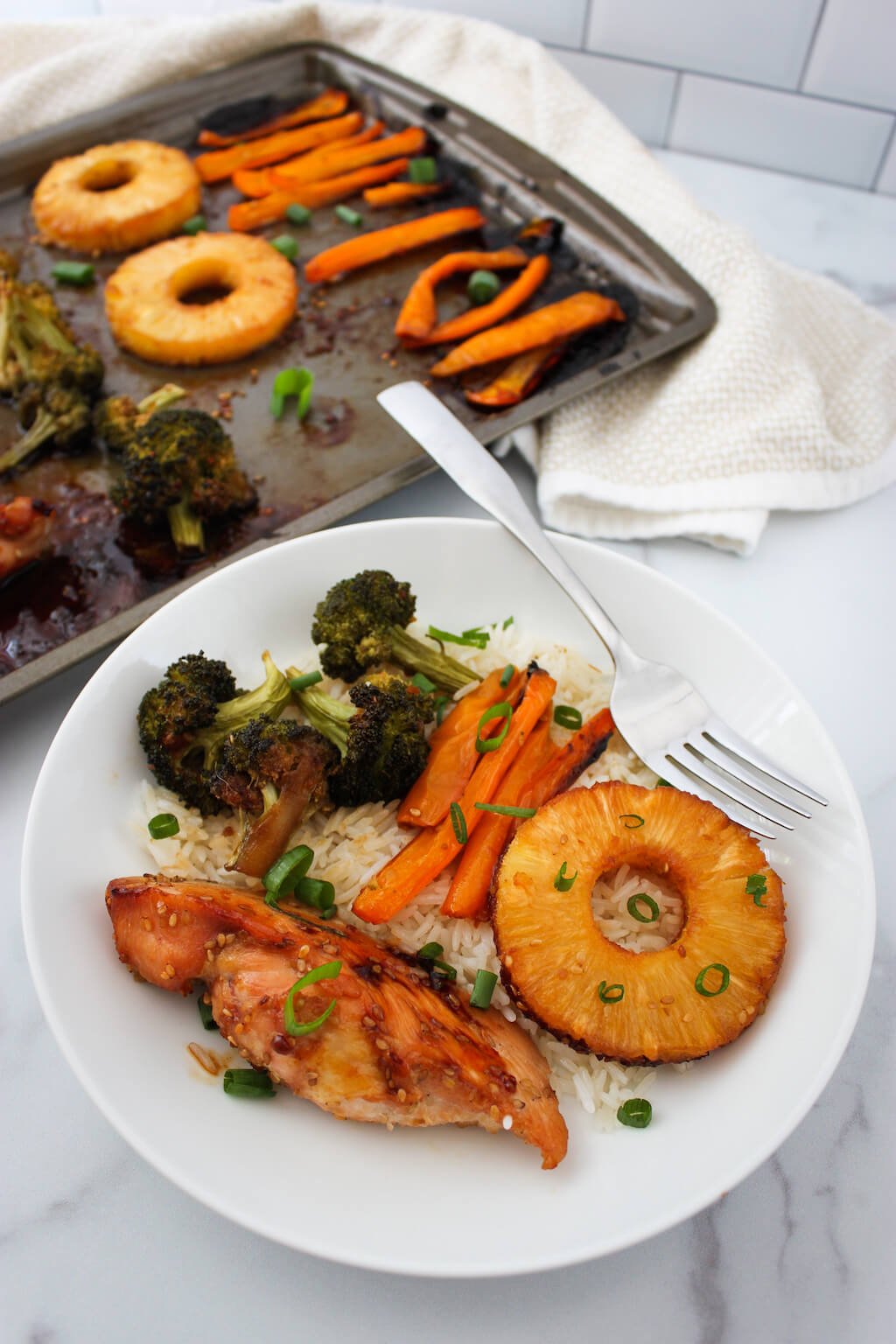 Easy Pineapple Teriyaki Chicken Sheet Pan