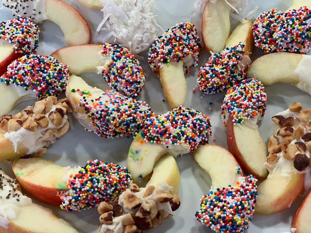 Chocolate Dipped Apple Slices