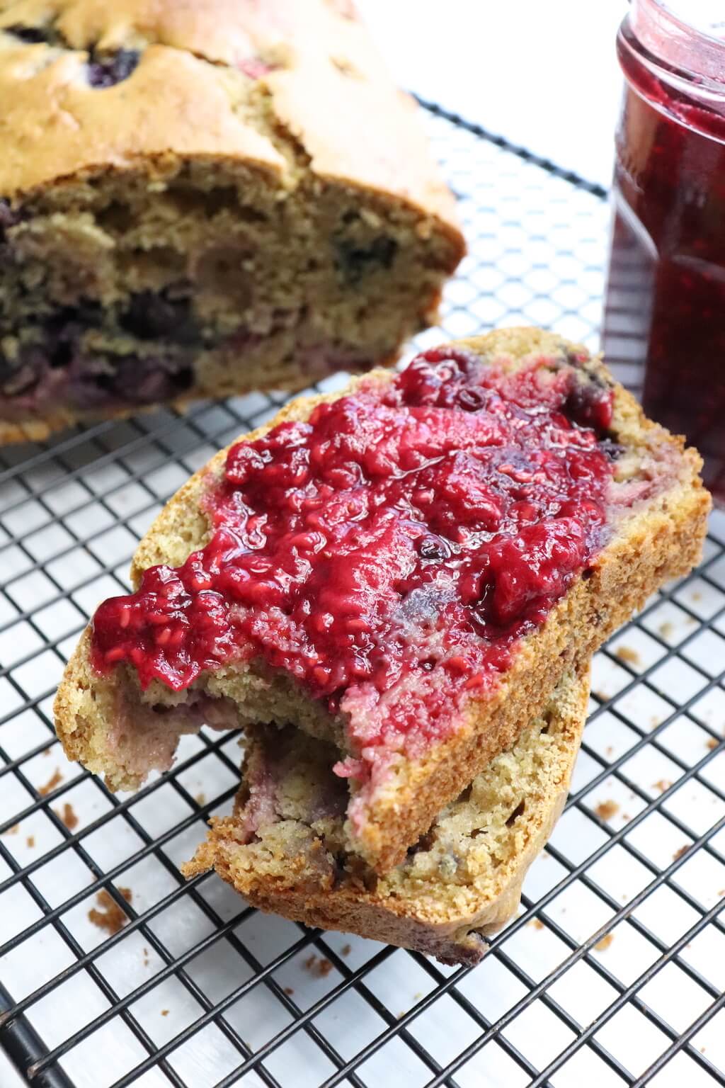 Naturipe Avocado Strawberry Blueberry Bread with Triple Berry Jam 