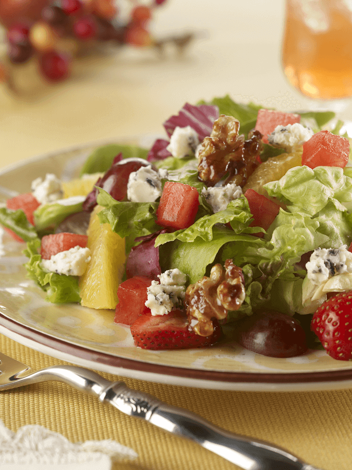 Watermelon Recipes For The Holidays: Blue Watermelon Walnut Salad