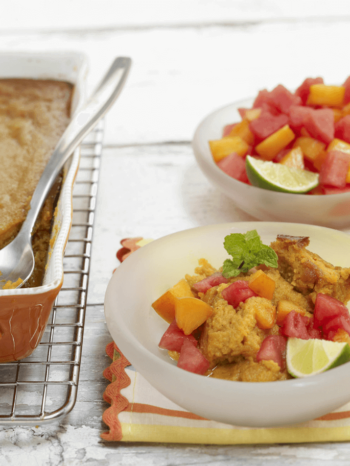 Watermelon Recipes For The Holidays: Sweet Potato Souffle with Watermelon Fig Sauce