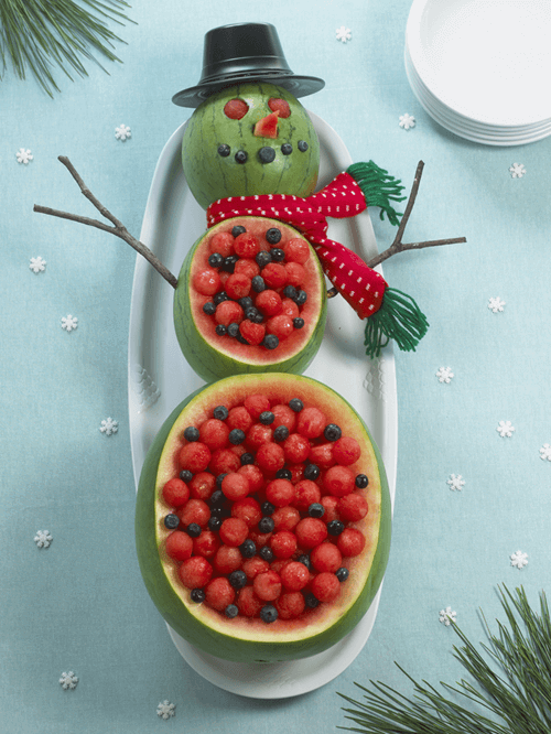 Watermelon Recipes For The Holidays: Watermelon Snowman