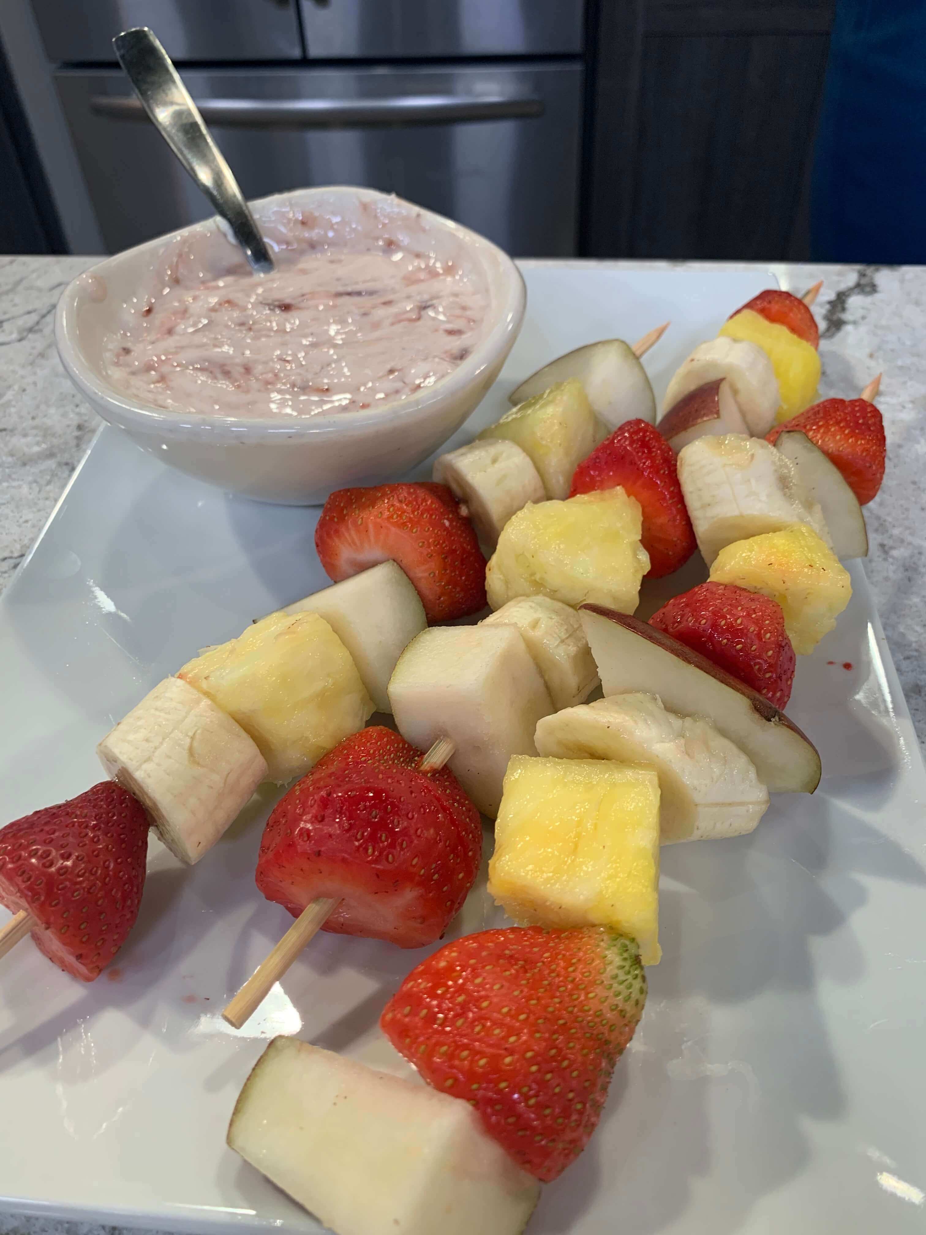 Healthy Kid-Friendly Recipes: Pear Kabobs With Strawberry Dipping Sauce