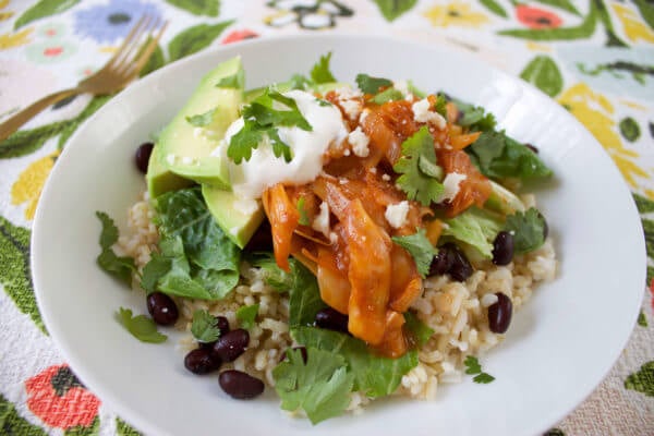 jackfruit burrito bowls 3 Chili-Lime Jackfruit Burrito Bowls