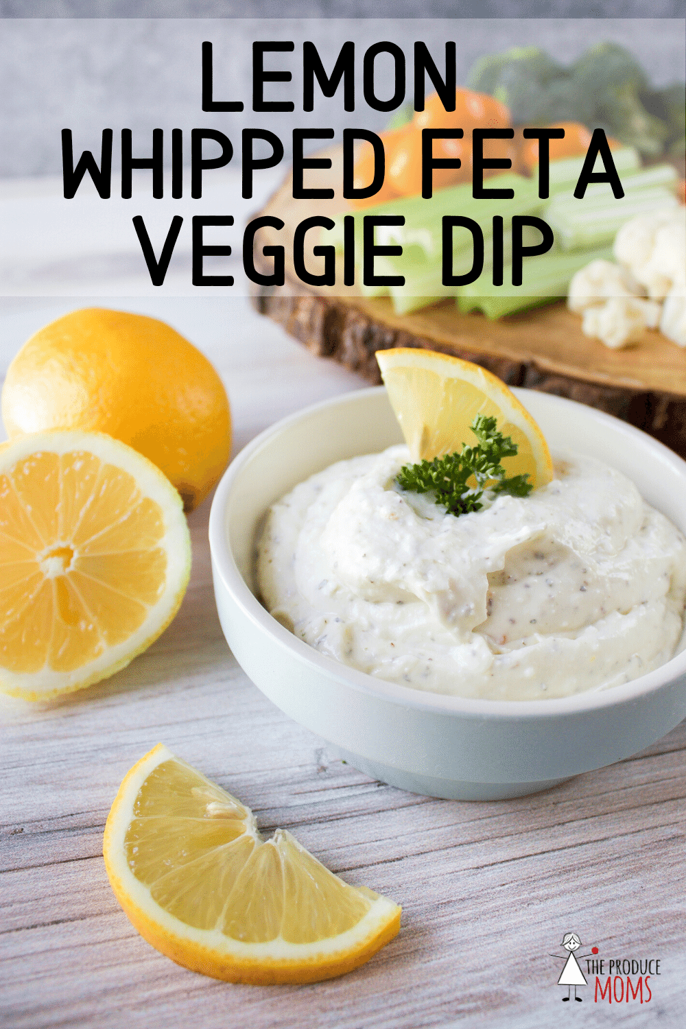 Lemon Whipped Feta Veggie Dip