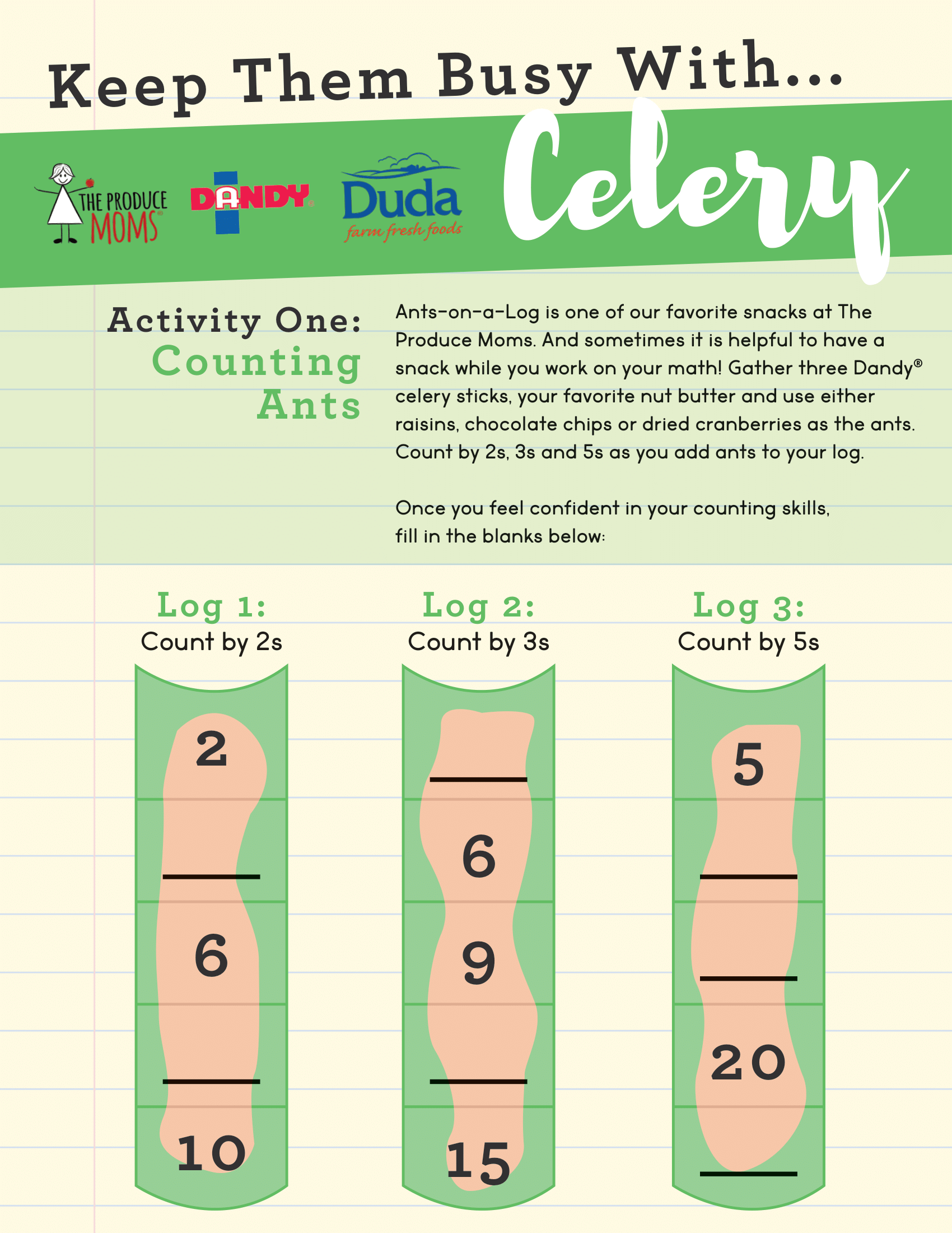 Celery Educational Activity Sheets
