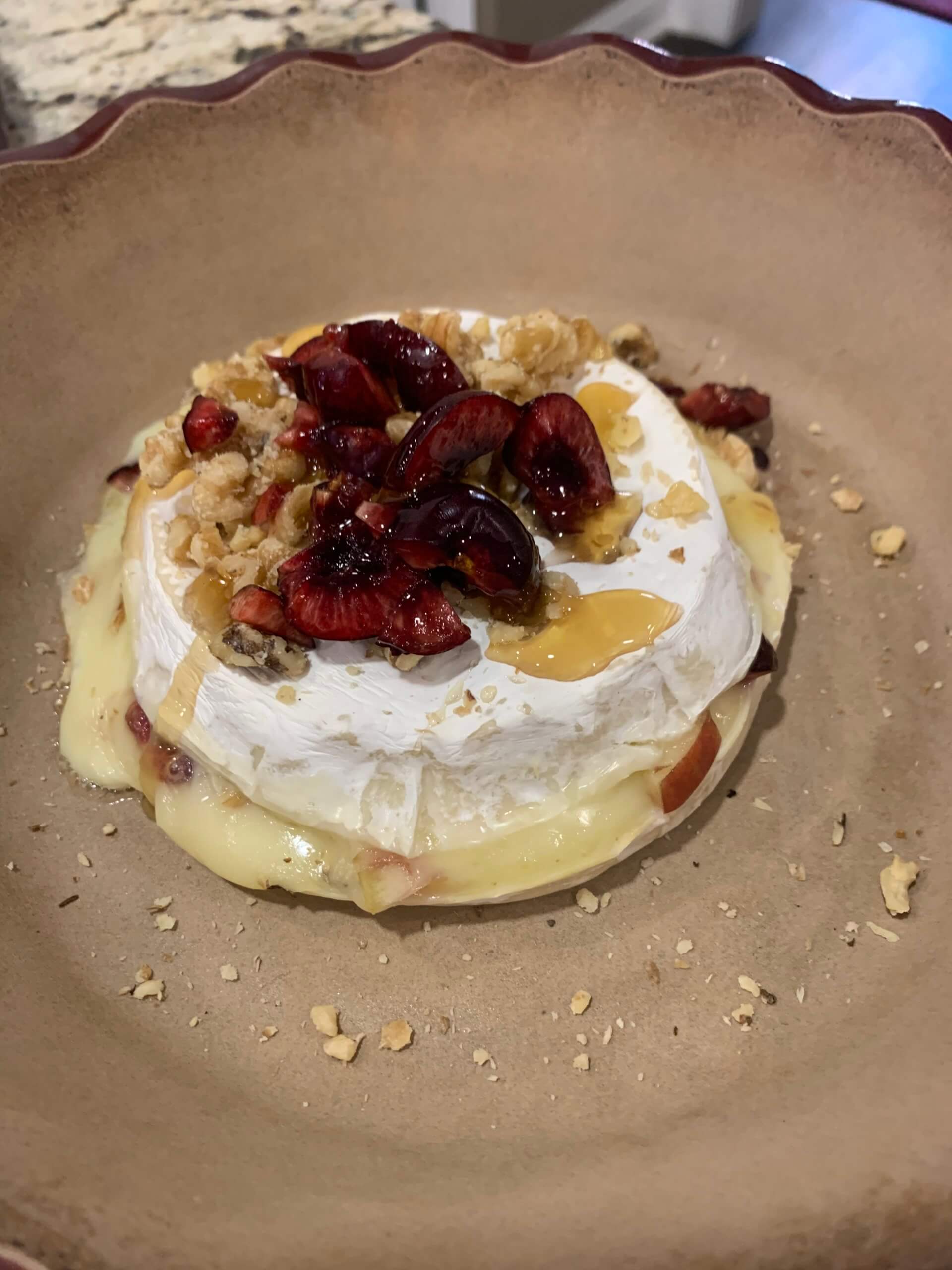 Baked Brie with Cherries and Apples