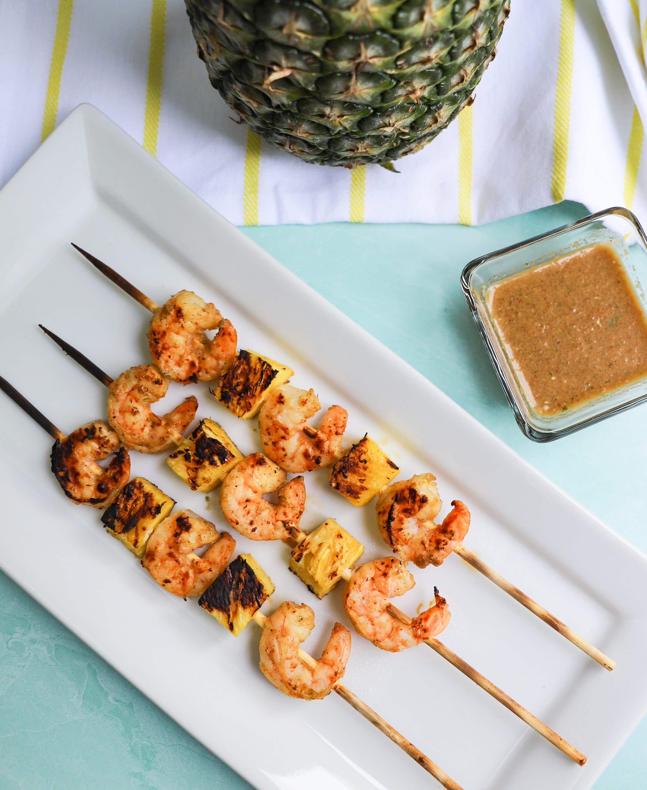 Grilled Jerk Shrimp and Pineapple Kabobs