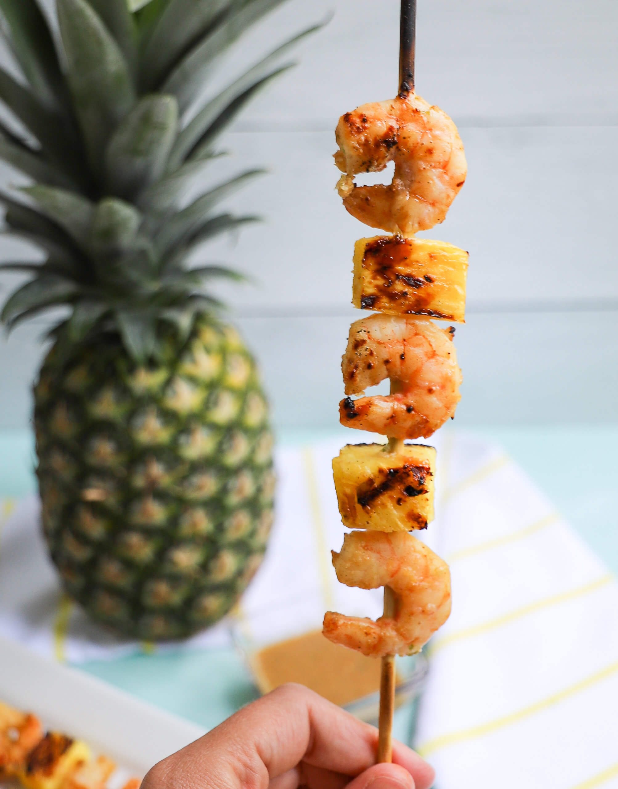 Grilled Jerk Shrimp and Pineapple Kabobs