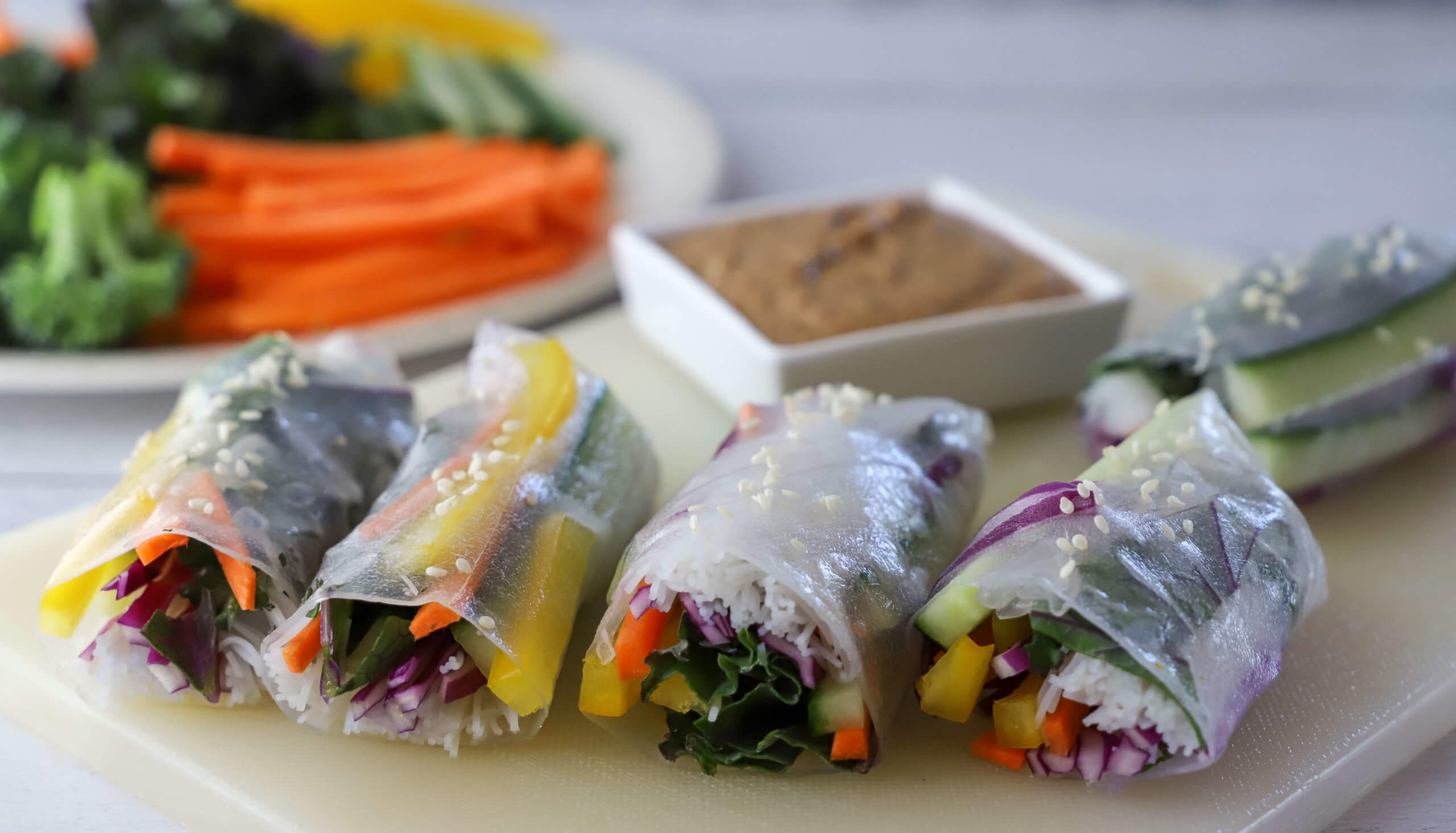 Salad Rolls with Walnut Dipping Sauce