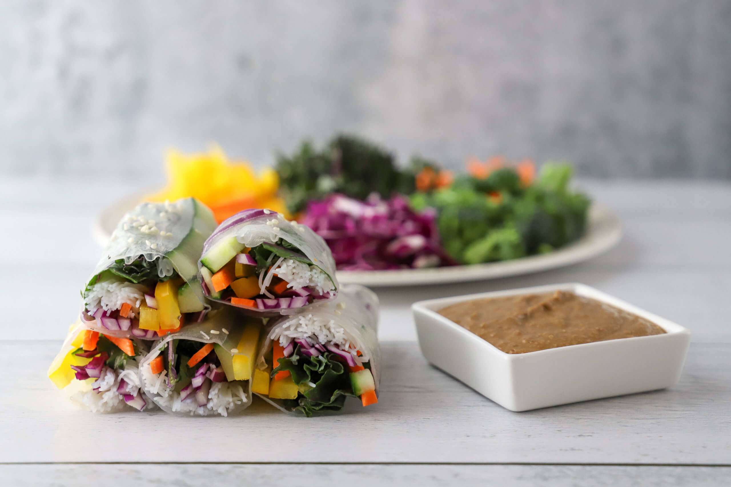 Salad Rolls with Walnut Dipping Sauce