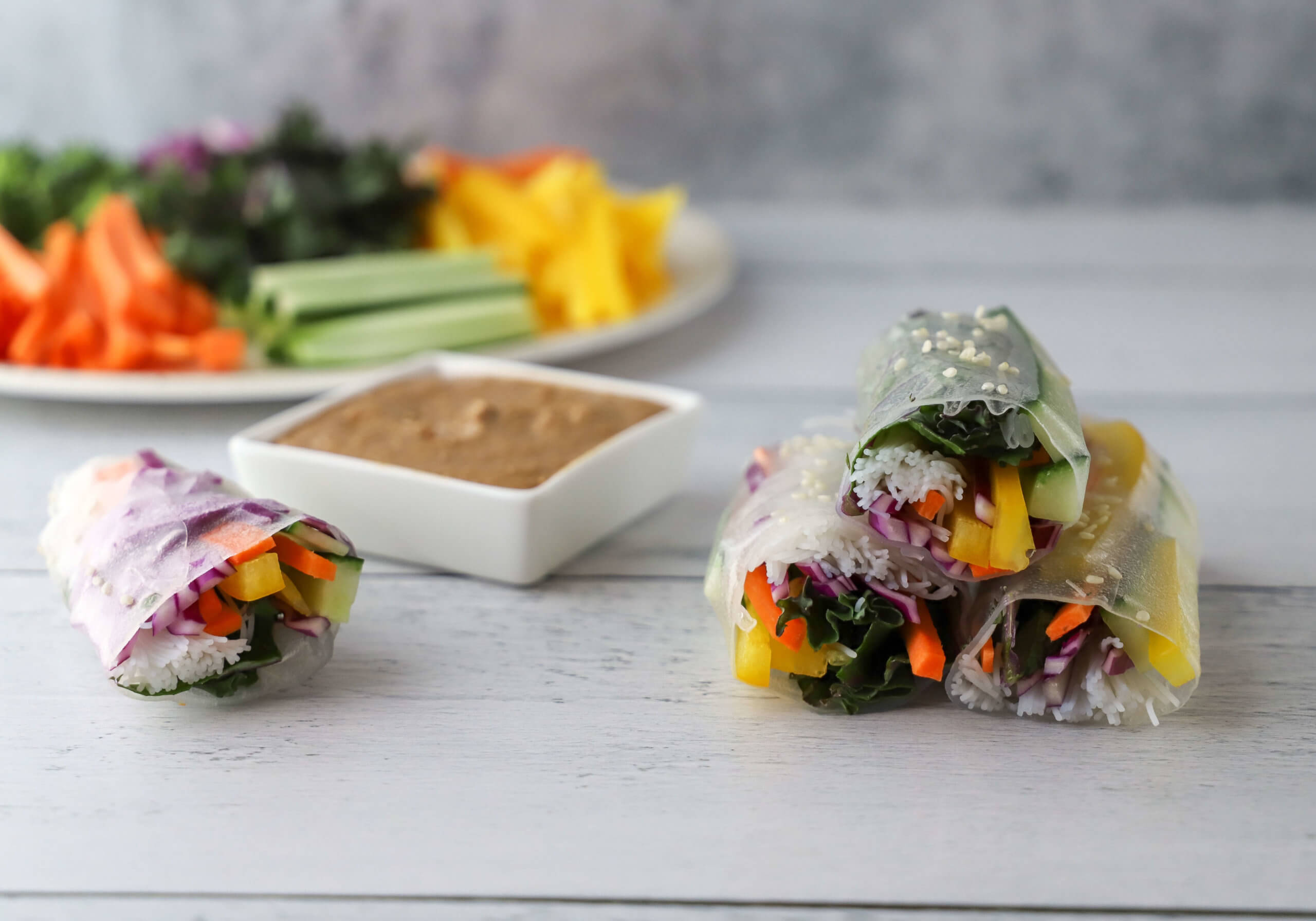 Salad Rolls with Walnut Dipping Sauce