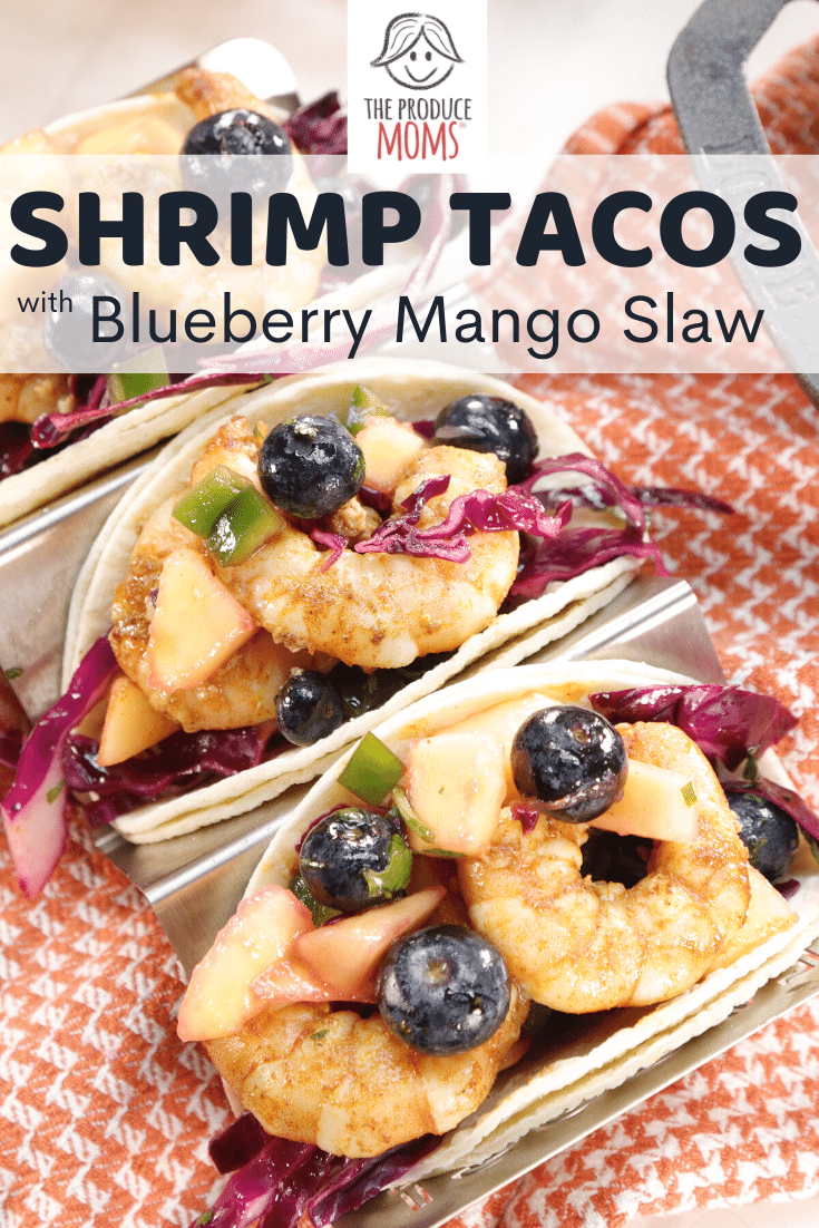 Shrimp Tacos with Blueberry Mango Slaw