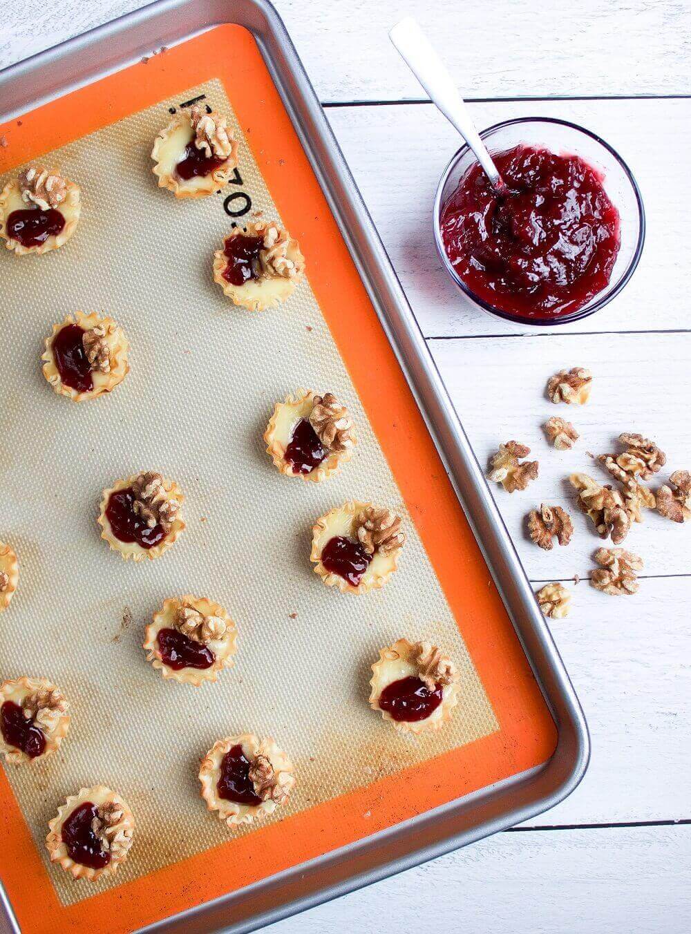 Toasted Walnuts and Blackberry Jam Bites