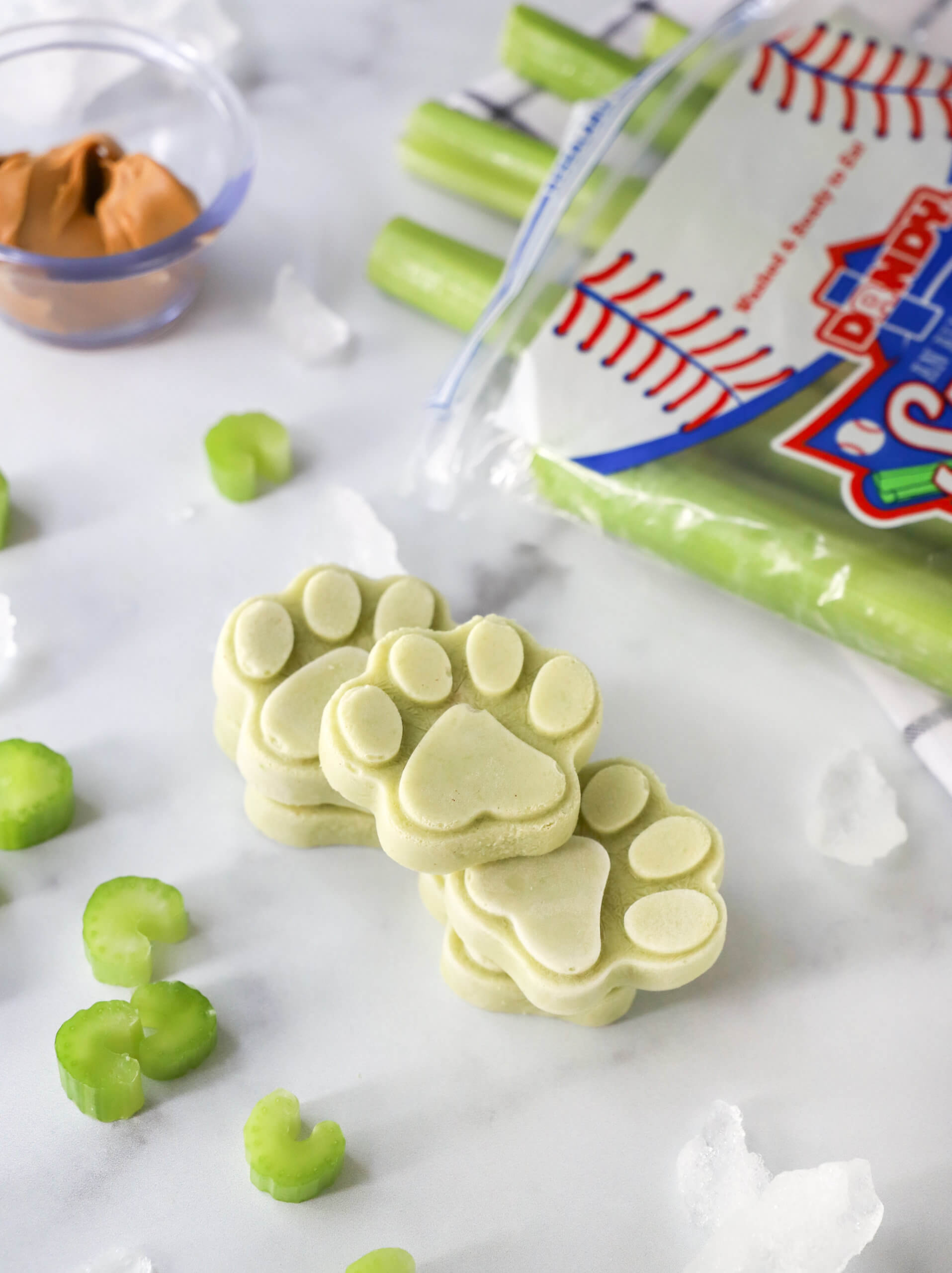 Celery and Peanut Butter Pupsicles 