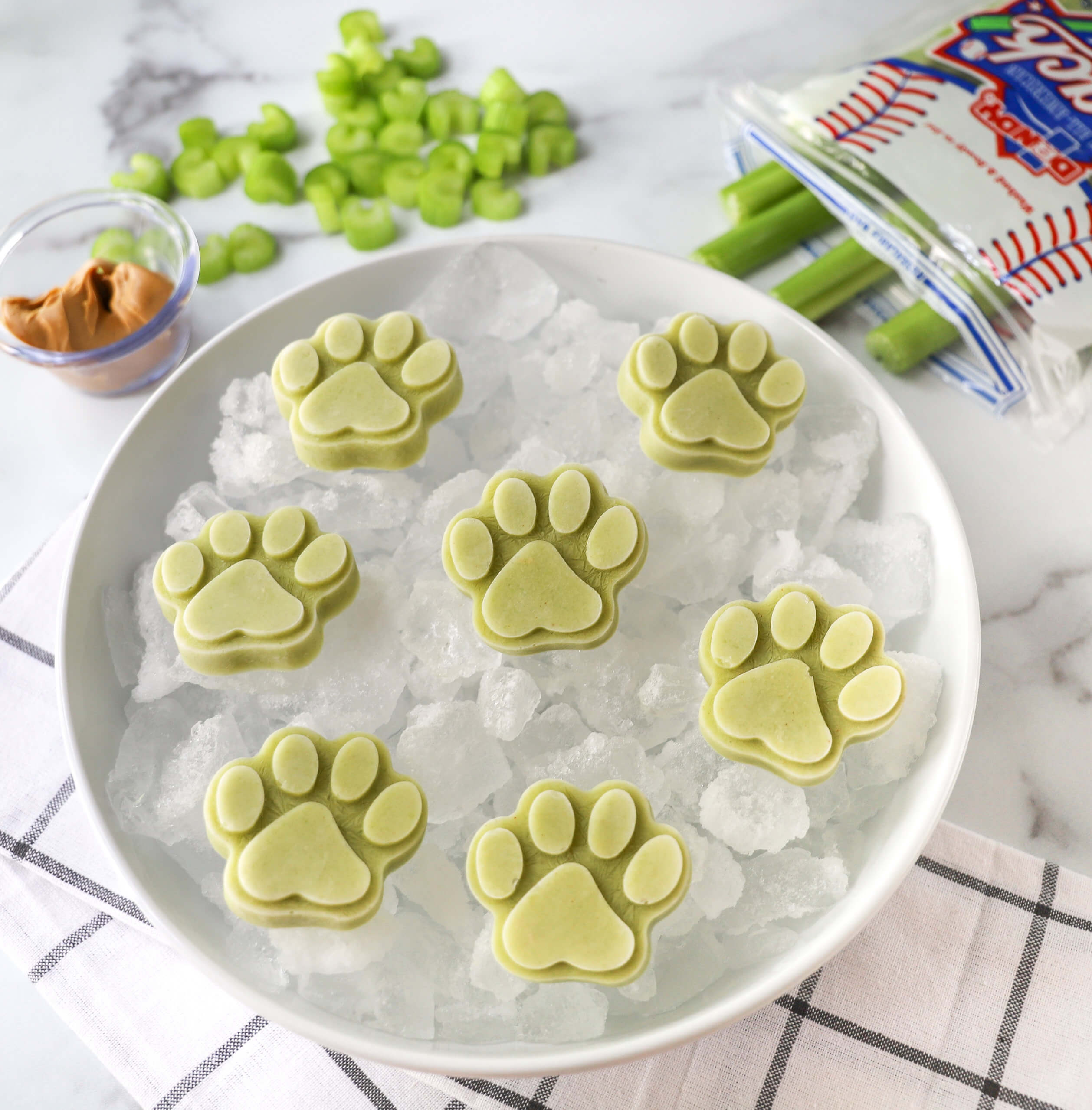 Celery and Peanut Butter Pupsicles 