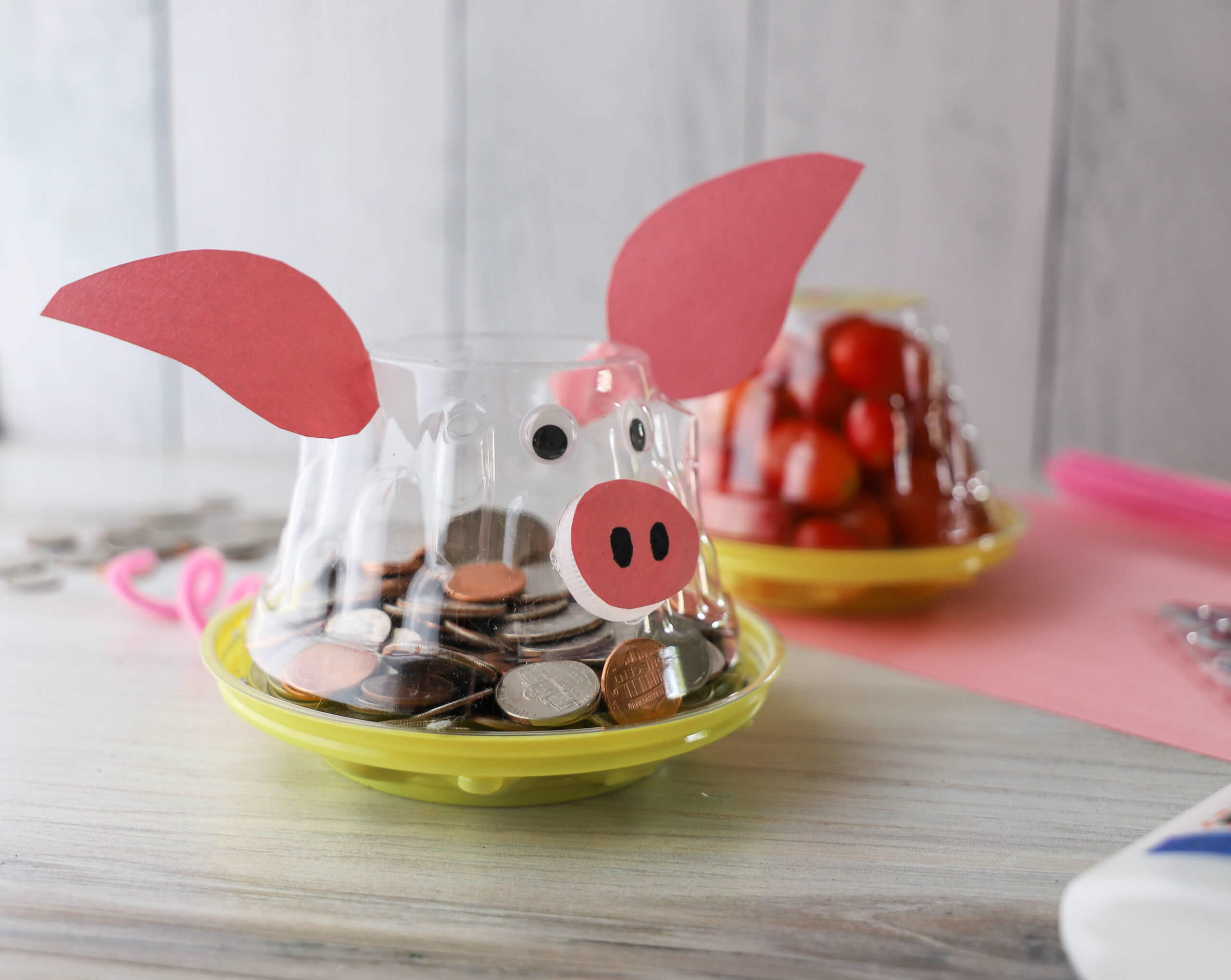 Summer Craft Ideas Using NatureSweet Tomato Containers: Piggy Bank DIY 