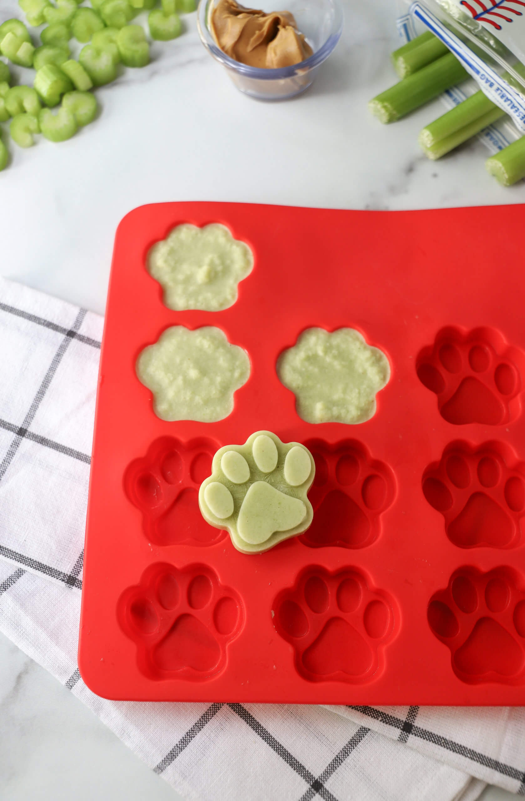 Celery and Peanut Butter Pupsicles